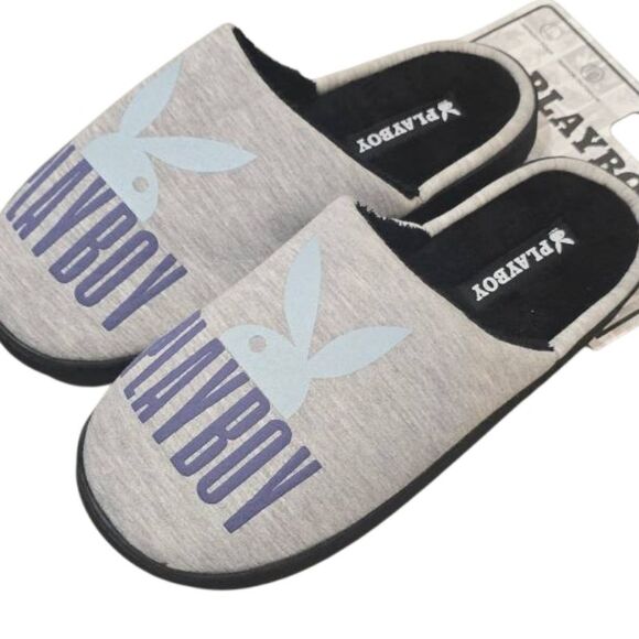 PLAYBOY Bunny Logo Memory Foam Indoor/Outdoor Slippers - Picture 2 of 6